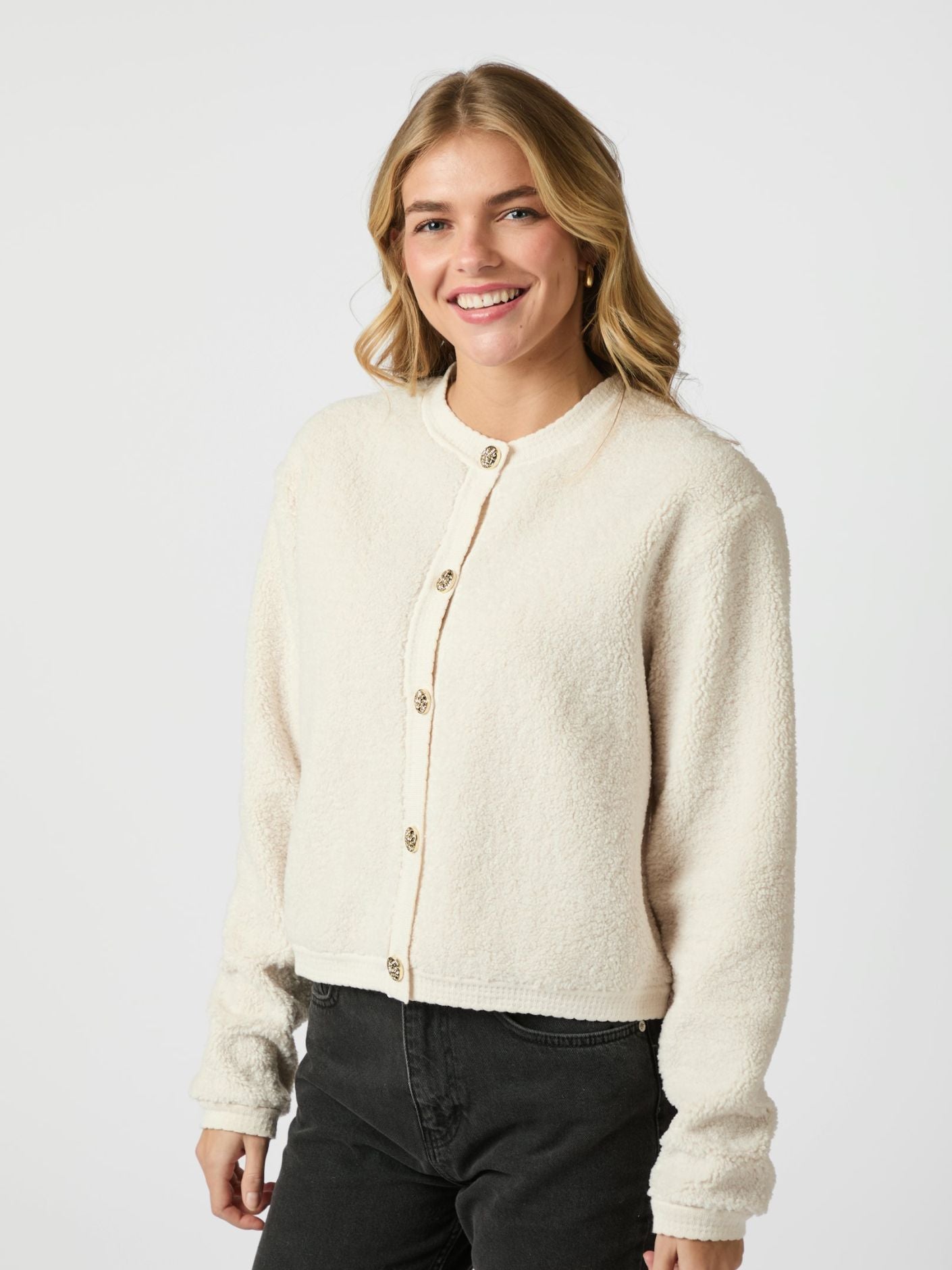 LIMO FLUFFY KNIT CARDIGAN