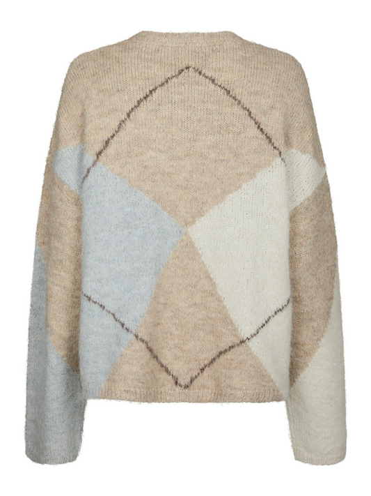 Neo_Noir-INGA CHECK FLUFF KNIT BLOUSE