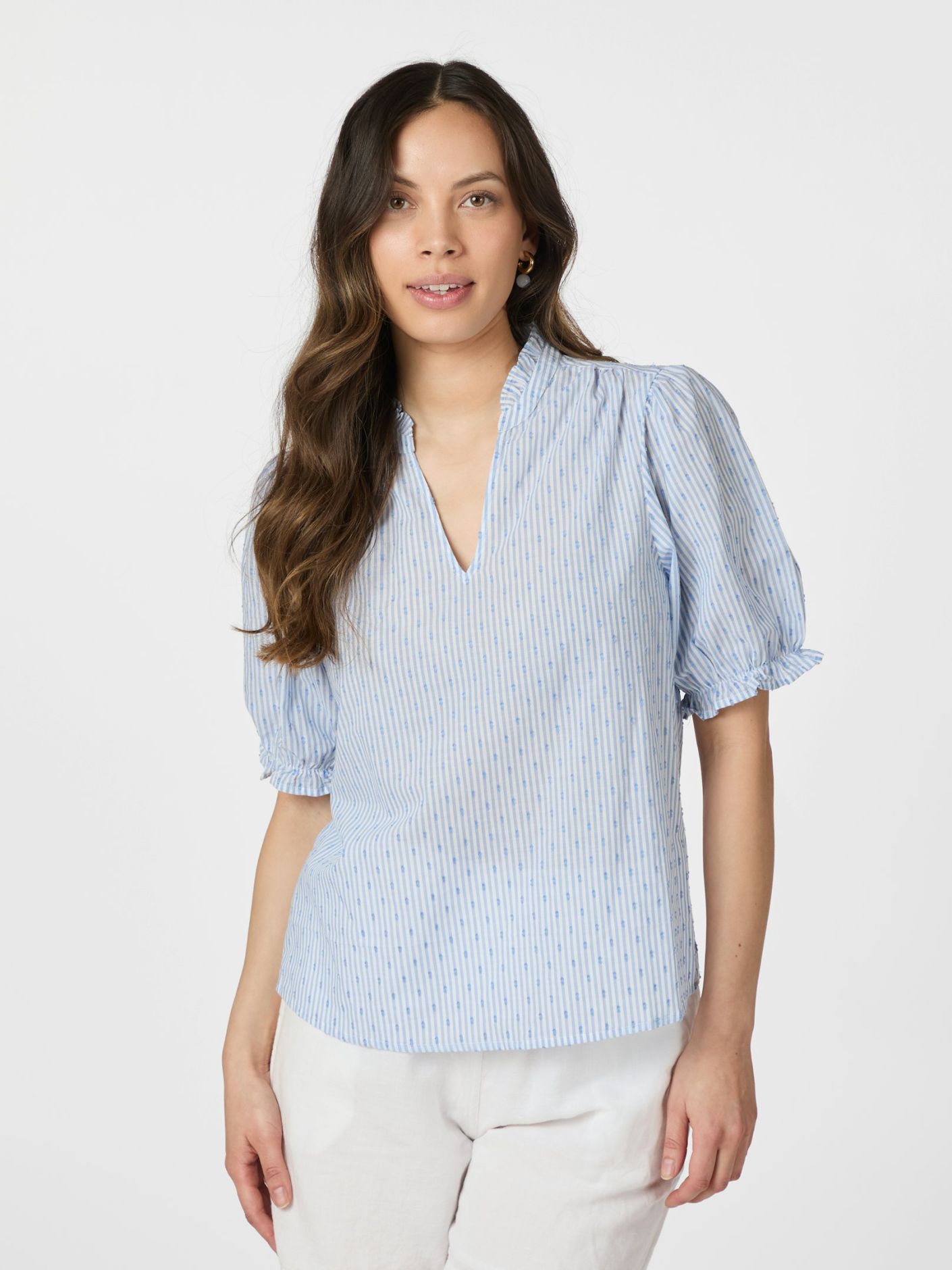 ODESA DOT STRIPE BLOUSE