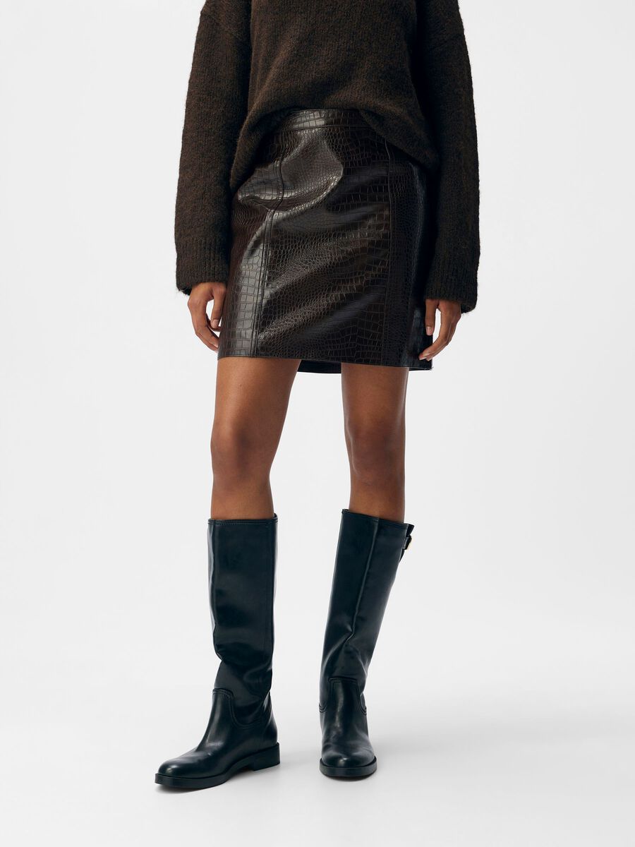OBJEMIA HW SHORT CROC SKIRT