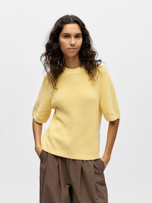 Object-OBJFLO S/S RE KNIT PULLOVER