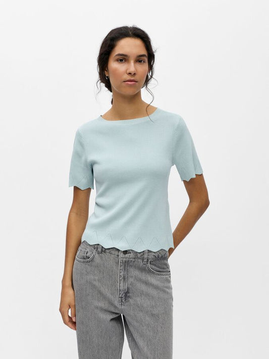 Object-OBJALY S/S BOATNECK KNIT TOP
