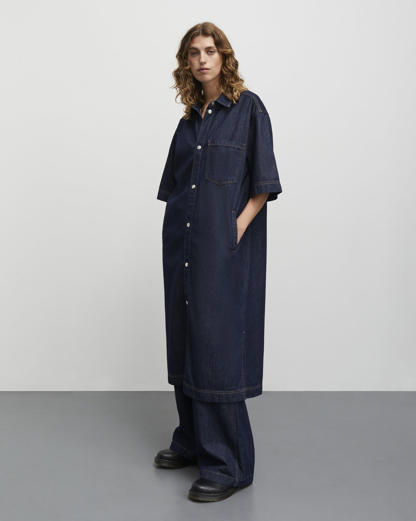 COSY DENIM VIOLET DRESS