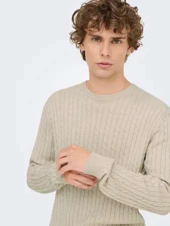 Only and sons-ONSLOUI 12CABEL CREW KNIT