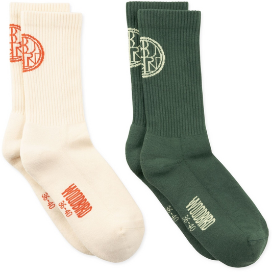 WOODBIRD FEMALE-WBTENNIS STAMP SOCKS 2 PACK