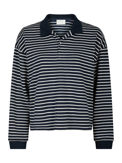 SARA STRIPE POLO BLOUSE