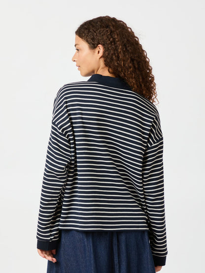 SARA STRIPE POLO BLOUSE