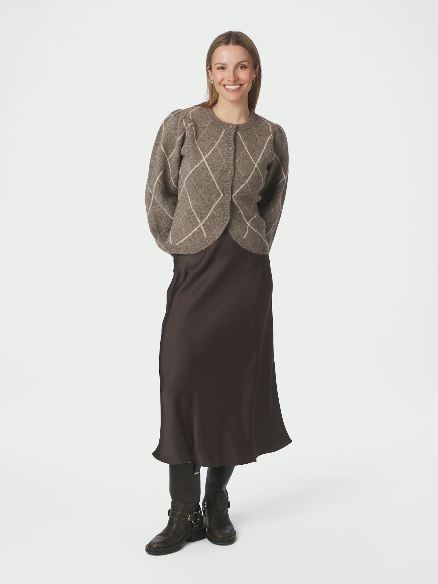 Neo_Noir-KOTEAS CHECK KNIT CARDIGAN