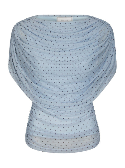 Neo_Noir-COTTUNA DOT DRAPY MESH TOP