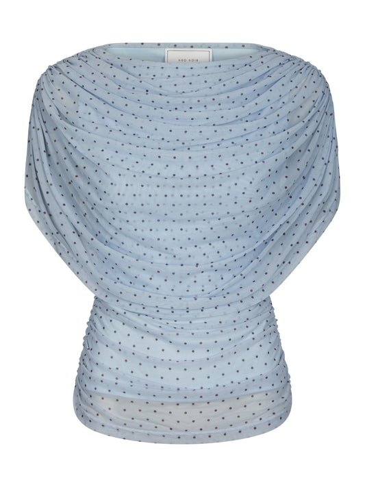 Neo_Noir-COTTUNA DOT DRAPY MESH TOP