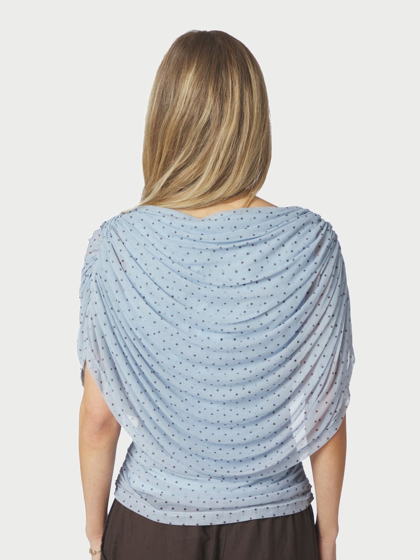 Neo_Noir-COTTUNA DOT DRAPY MESH TOP