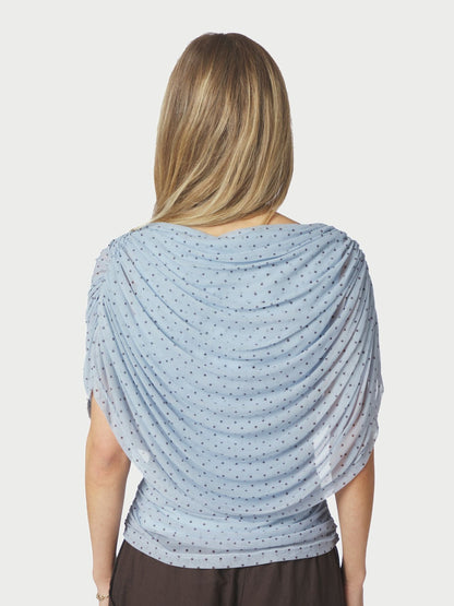 Neo_Noir-COTTUNA DOT DRAPY MESH TOP