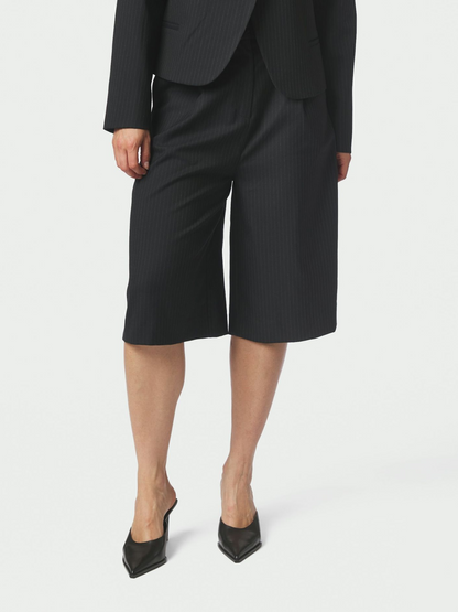 Neo_Noir-RIMA SLIM PINSTRIPE SHORTS