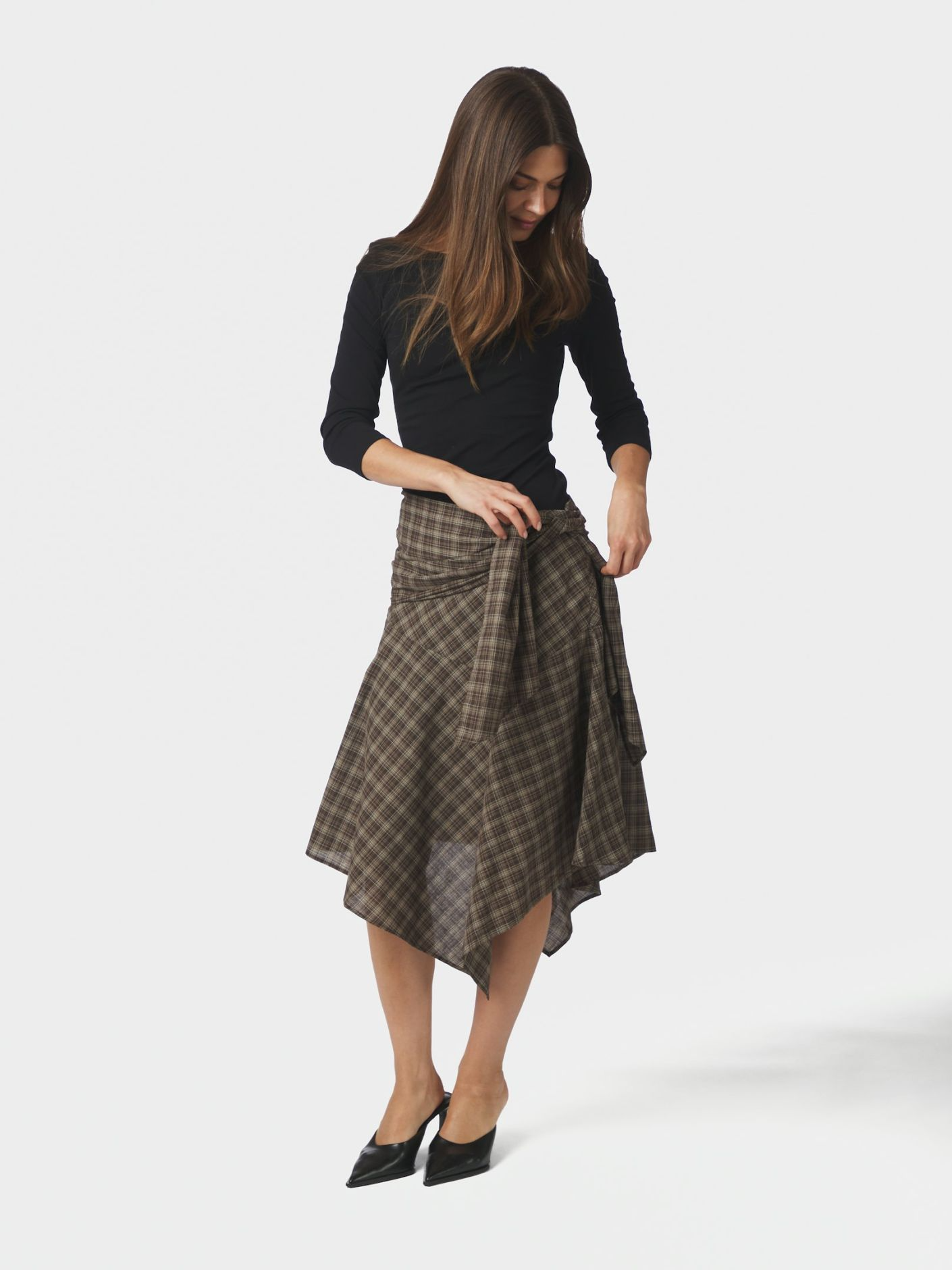 Neo_Noir-SABELLA CHECK SKIRT