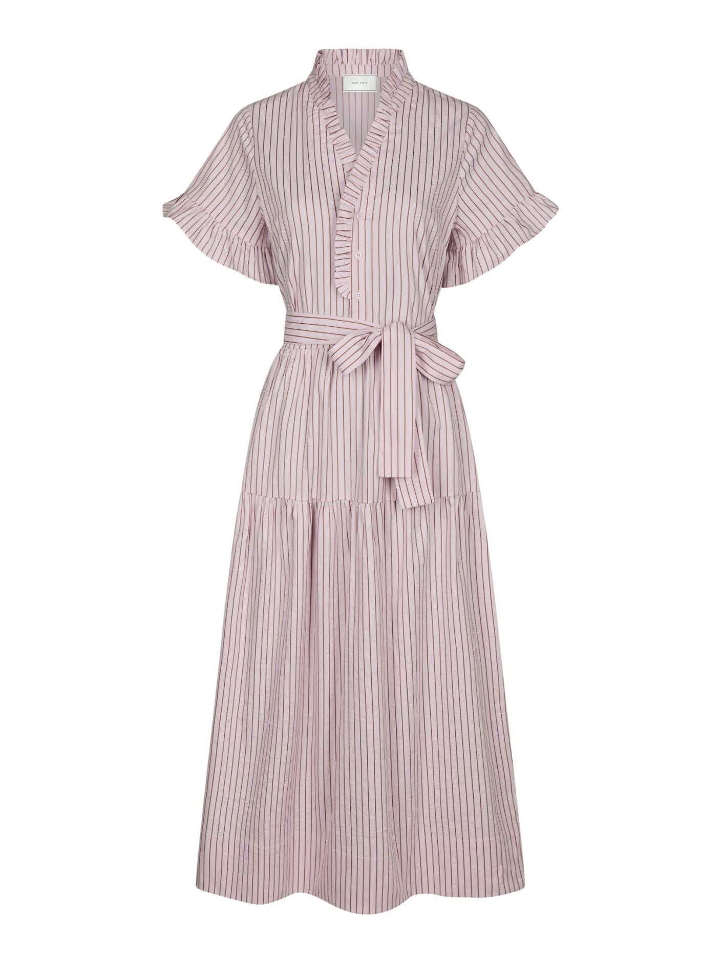Neo_Noir-NESSIE STRUCTURE STRIPE DRESS