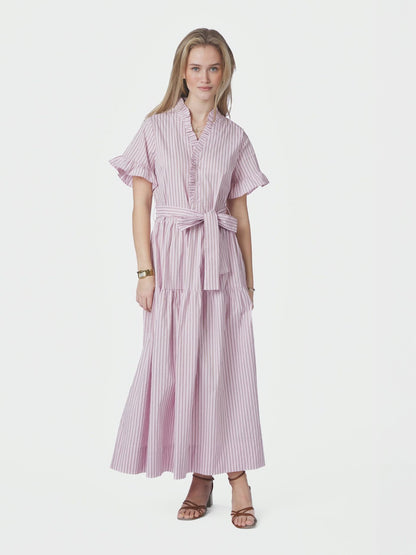 Neo_Noir-NESSIE STRUCTURE STRIPE DRESS