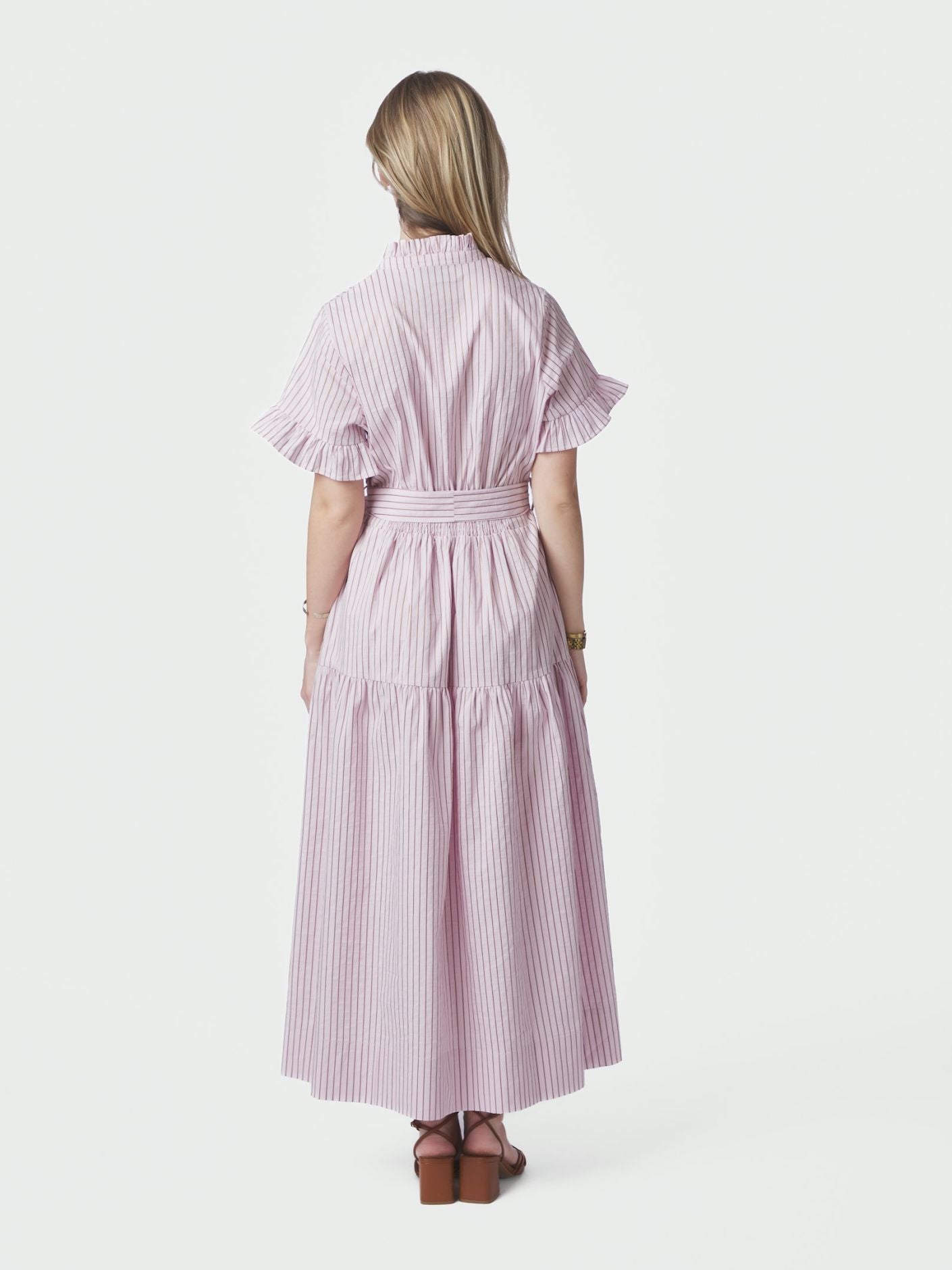 Neo_Noir-NESSIE STRUCTURE STRIPE DRESS