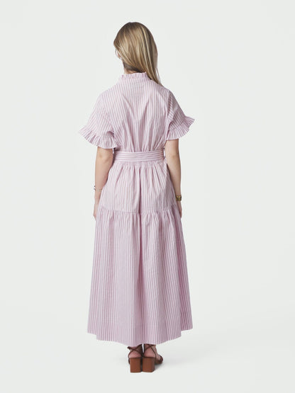 Neo_Noir-NESSIE STRUCTURE STRIPE DRESS