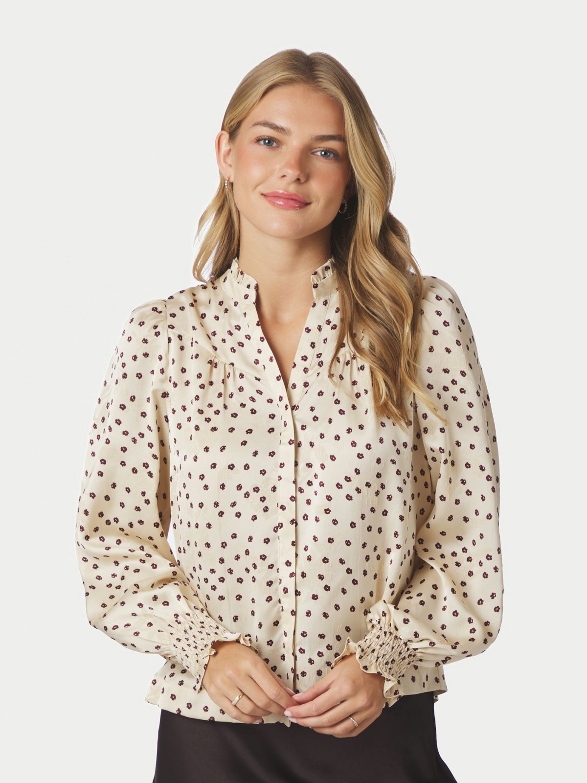 Neo_Noir-ASTRIDA FLOWER JACQUARD BLOUSE