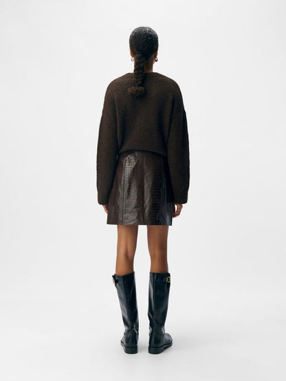 OBJEMIA HW SHORT CROC SKIRT