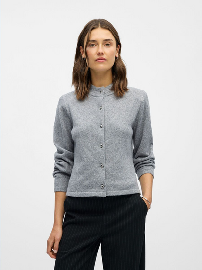 OBJZARI L/S RE KNIT CARDIGAN