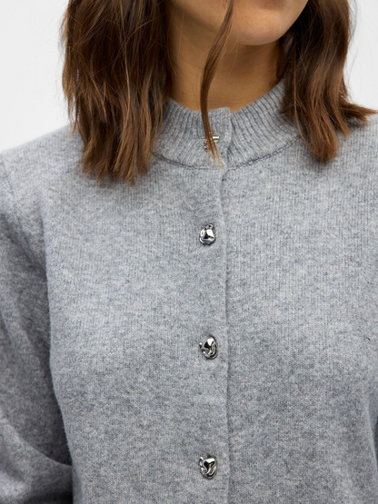 OBJZARI L/S RE KNIT CARDIGAN