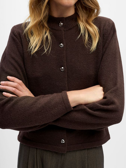 OBJZARI L/S RE KNIT CARDIGAN