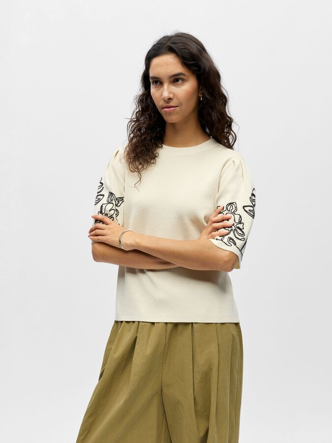 Object-OBJFLORA 2/4 KNIT PULLOVER