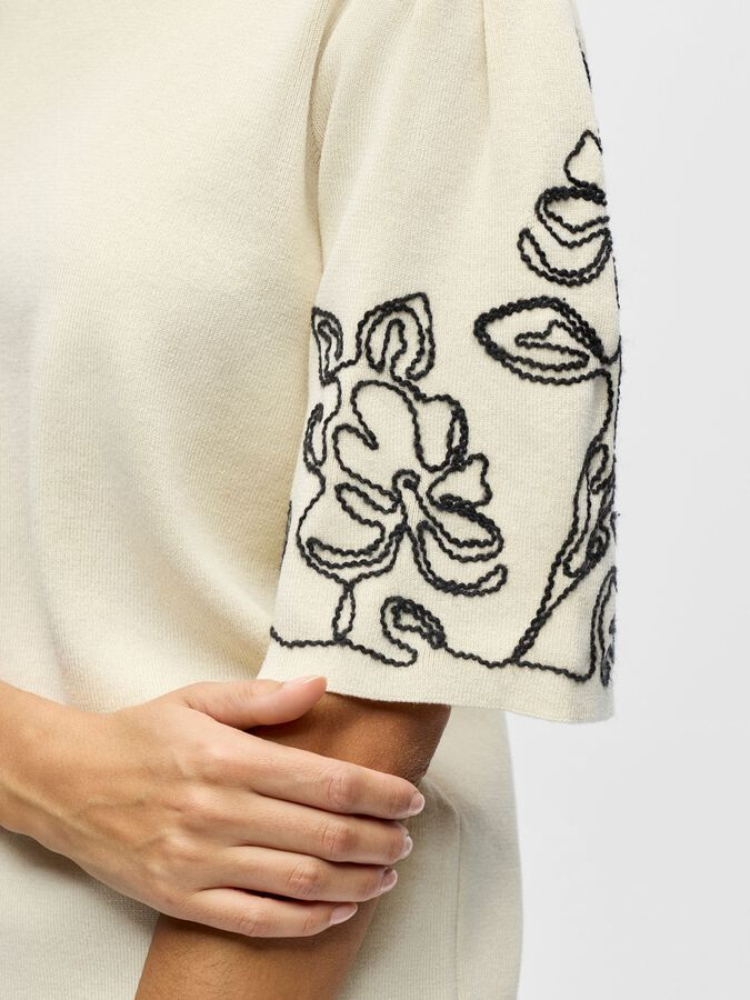 Object-OBJFLORA 2/4 KNIT PULLOVER