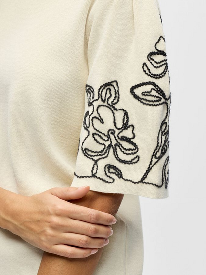 Object-OBJFLORA 2/4 KNIT PULLOVER