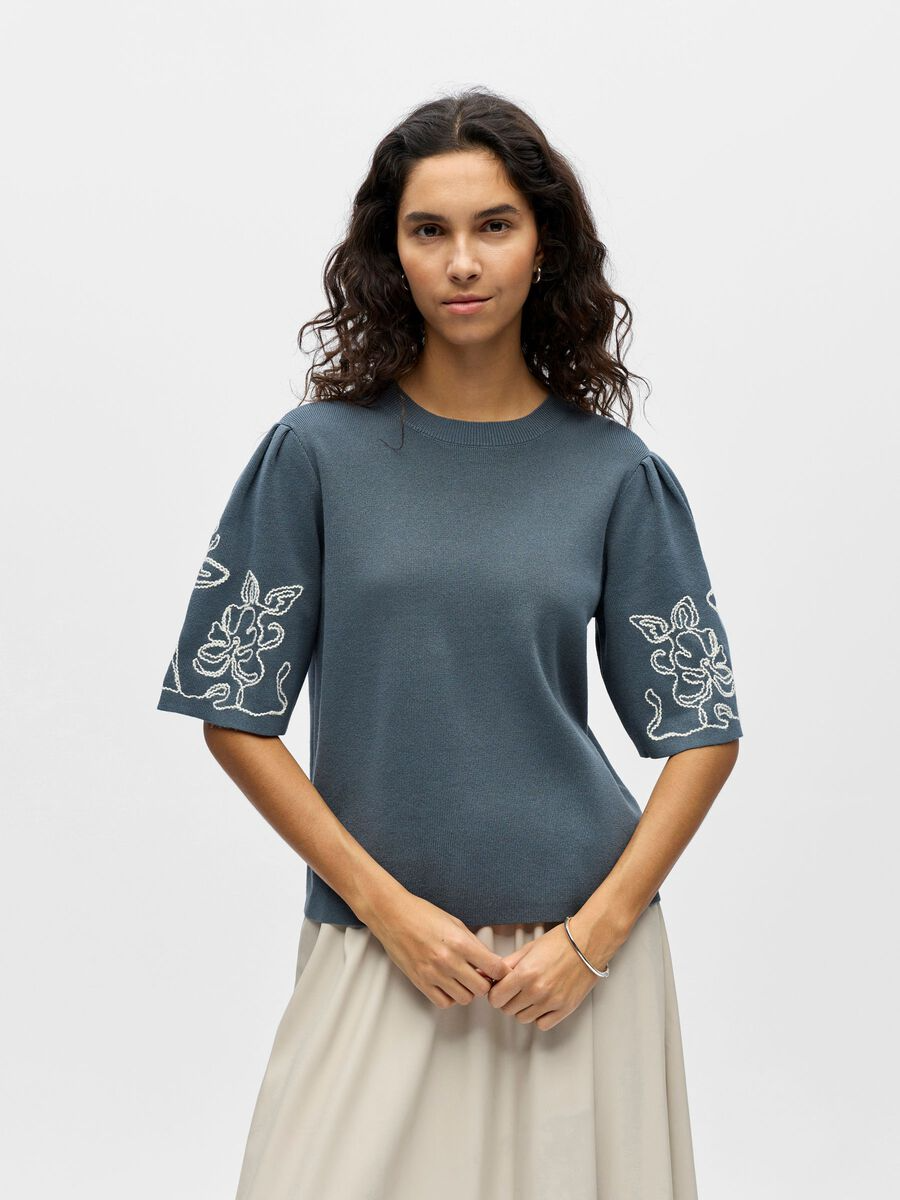 Object-OBJFLORA 2/4 KNIT PULLOVER