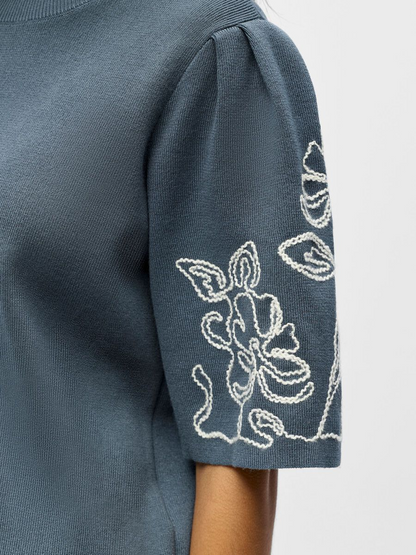 Object-OBJFLORA 2/4 KNIT PULLOVER