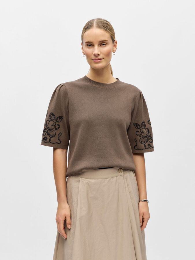 Object-OBJFLORA 2/4 KNIT PULLOVER