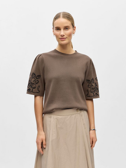 Object-OBJFLORA 2/4 KNIT PULLOVER