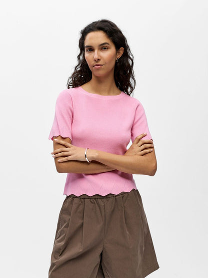 Object-OBJALY S/S BOATNECK KNIT TOP