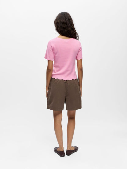 Object-OBJALY S/S BOATNECK KNIT TOP