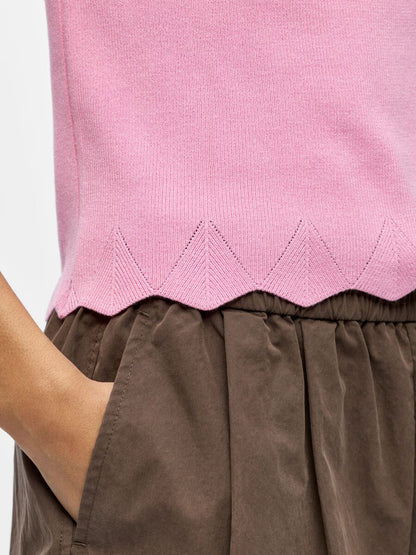 Object-OBJALY S/S BOATNECK KNIT TOP