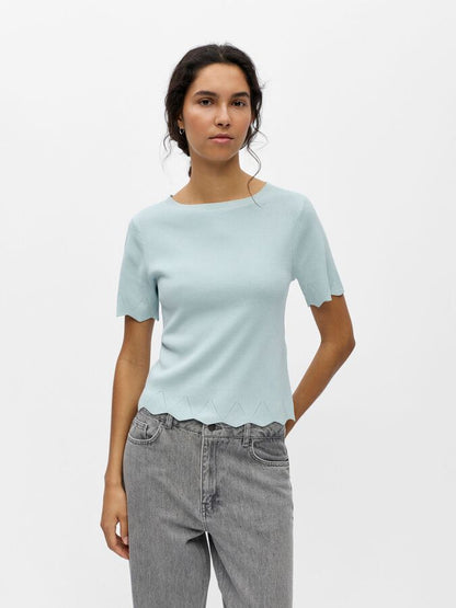 Object-OBJALY S/S BOATNECK KNIT TOP