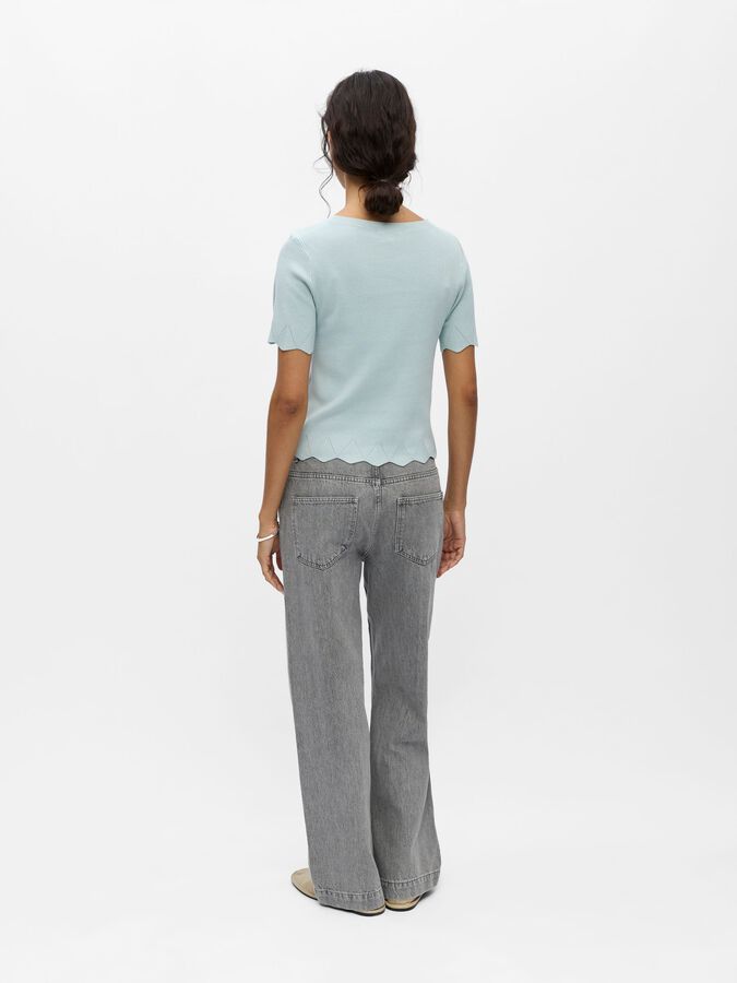 Object-OBJALY S/S BOATNECK KNIT TOP