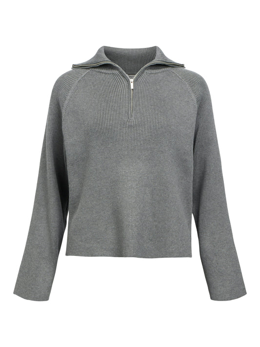 OBJELLY ZIP KNIT PULLOVER