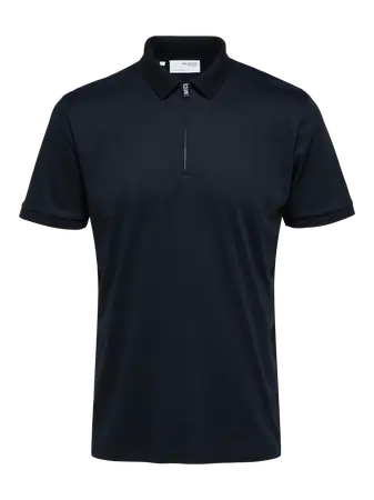 SELECTED-SLHFAVE ZIP SS POLO NOOS