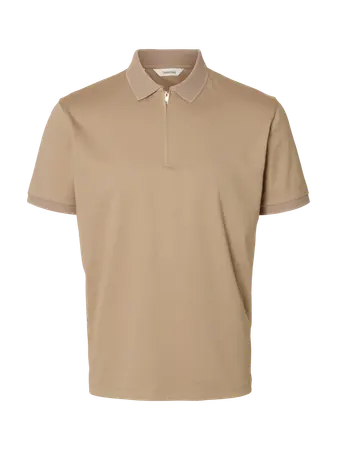 SELECTED-SLHFAVE ZIP SS POLO NOOS