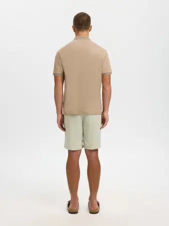 SELECTED-SLHFAVE ZIP SS POLO NOOS