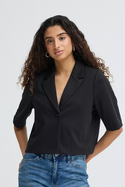 Ichi-IHKATE SUS CROPPED BLAZER