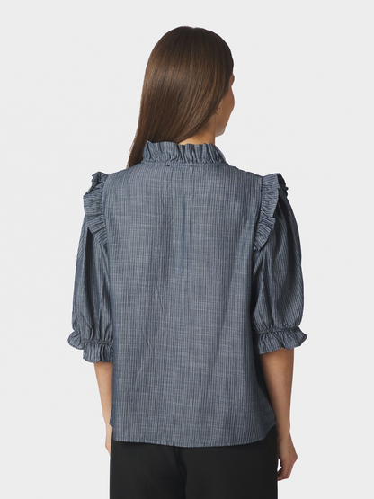 Neo_Noir-CHACHA CHAMBRAY STRIPE BLOUSE