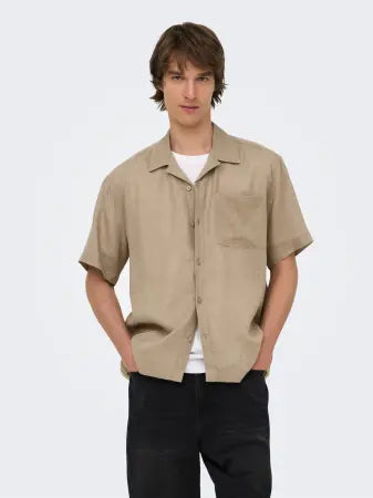 Only and sons-ONSLAURENCE RLX RESOR SS LINEN
